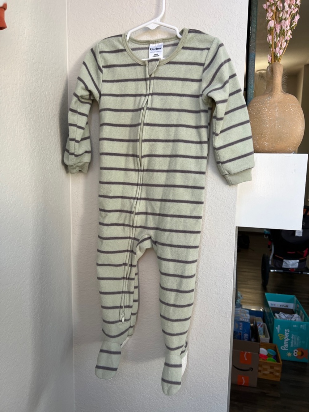 Gerber sage green onesie
